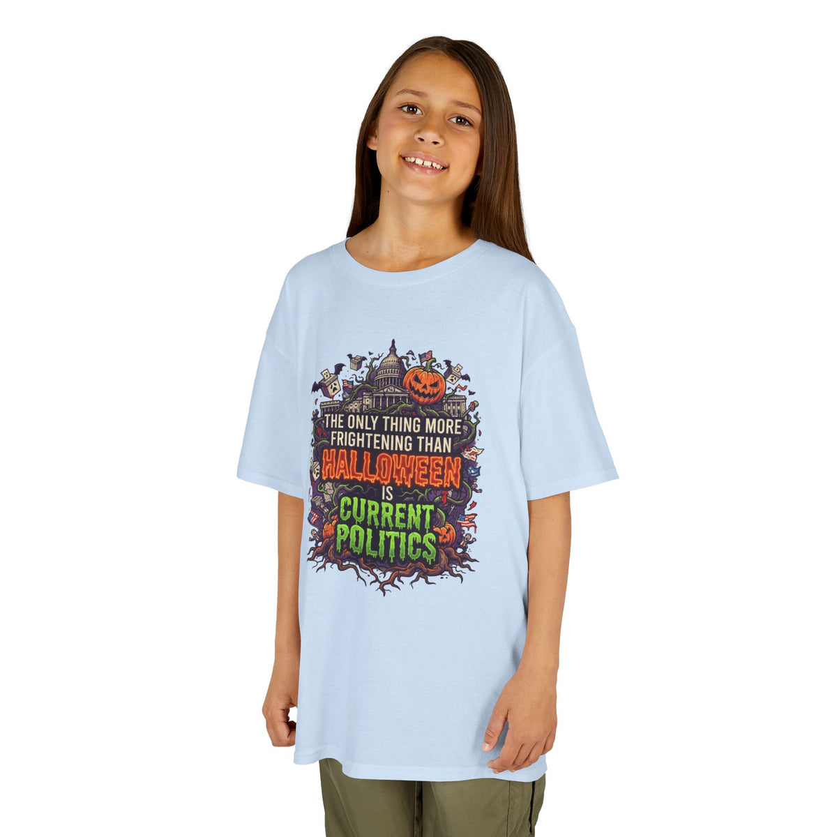 Color: Light Blue | Current Politics Kids Tee
