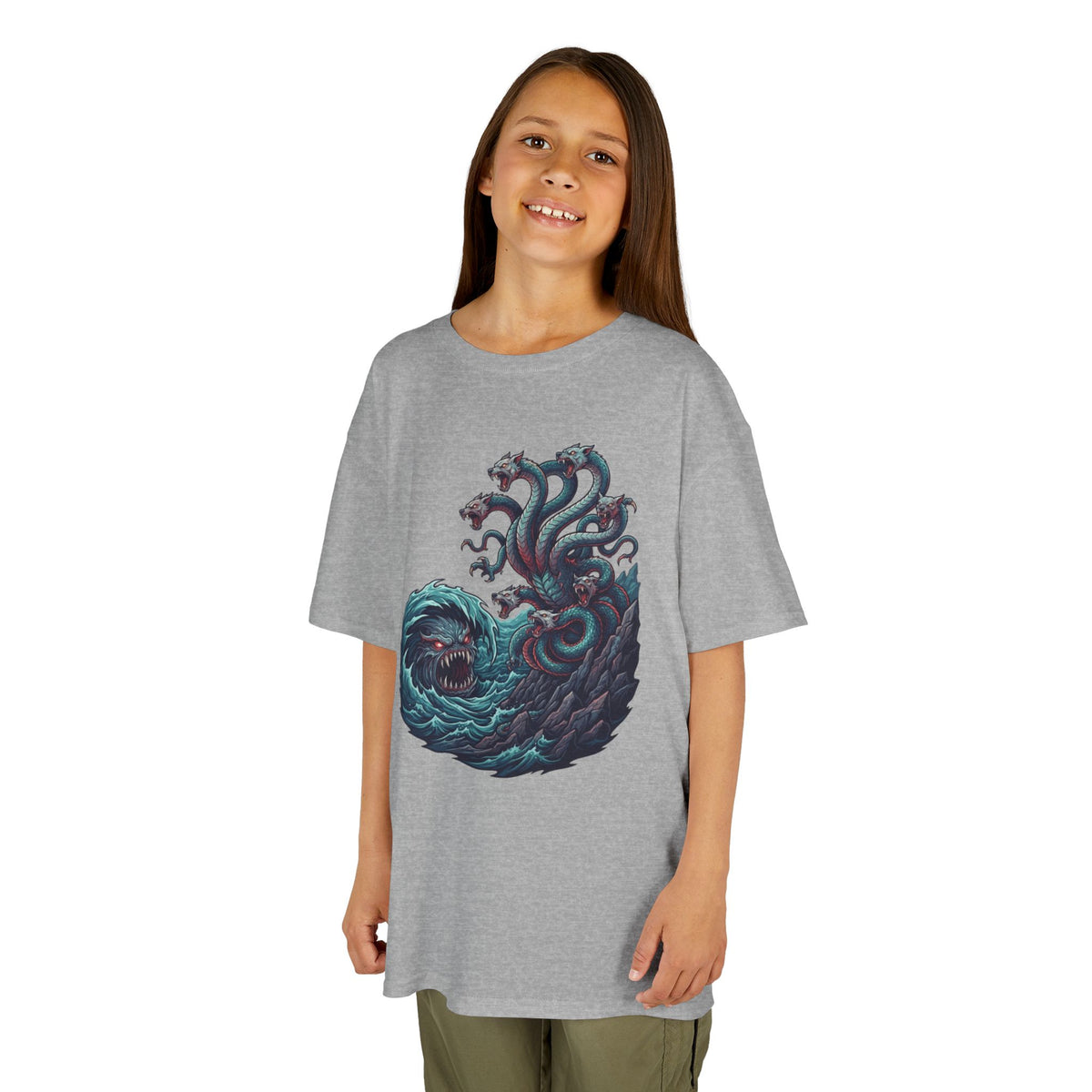 Color: Sport Grey | Charybdis and Scylla (Greek Mythology) Kids Tee