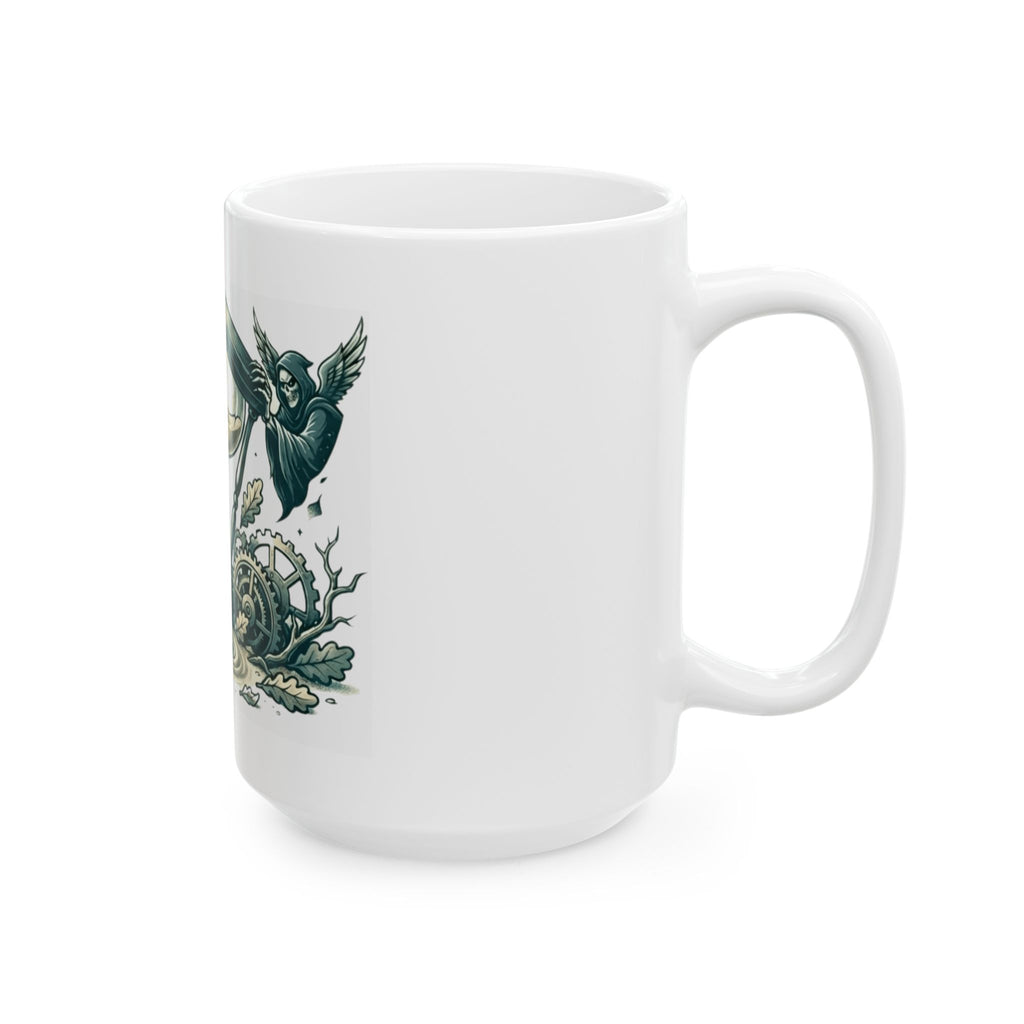 "Time is a Thief" White Ceramic Mug — Graphic
