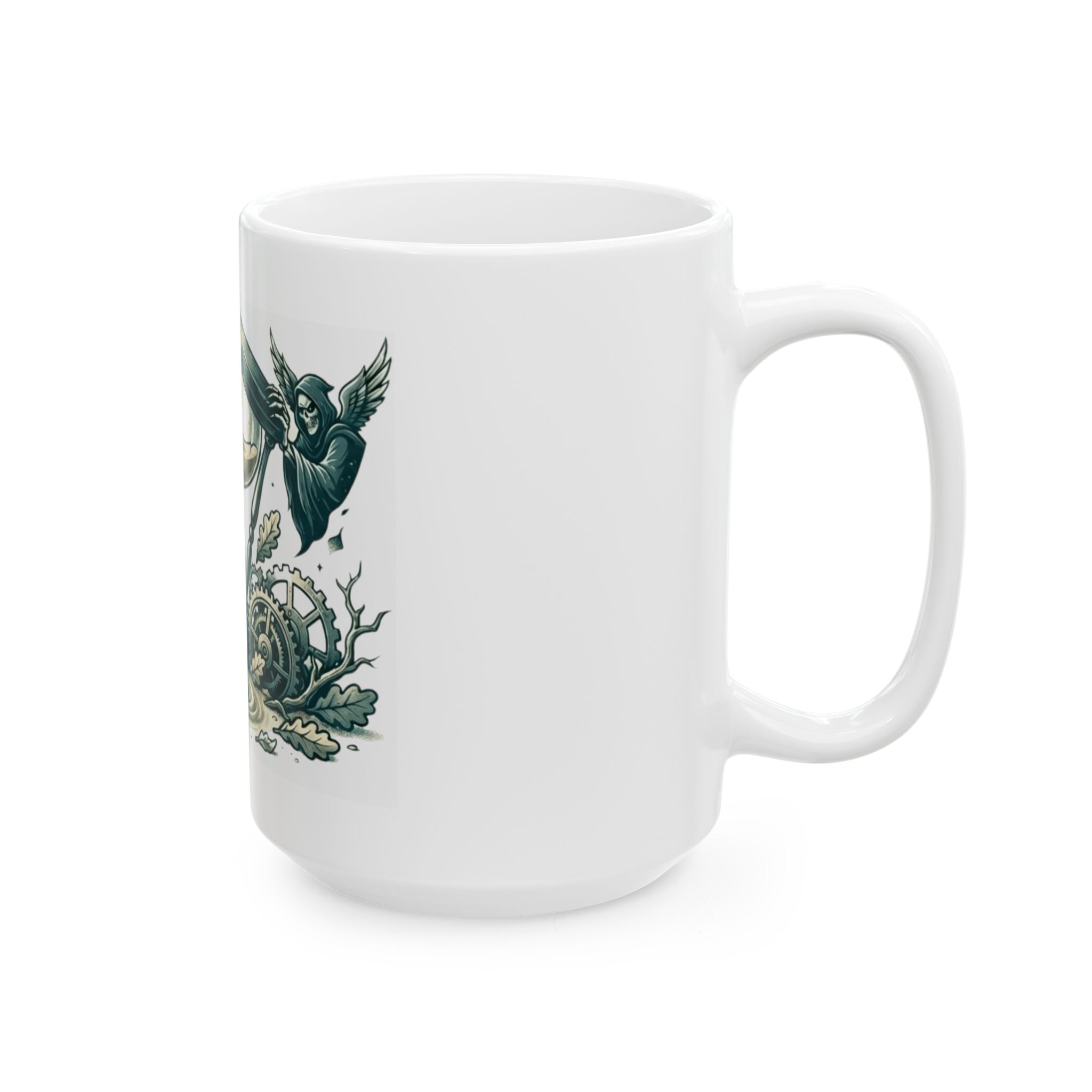 "Time is a Thief" White Ceramic Mug — Graphic