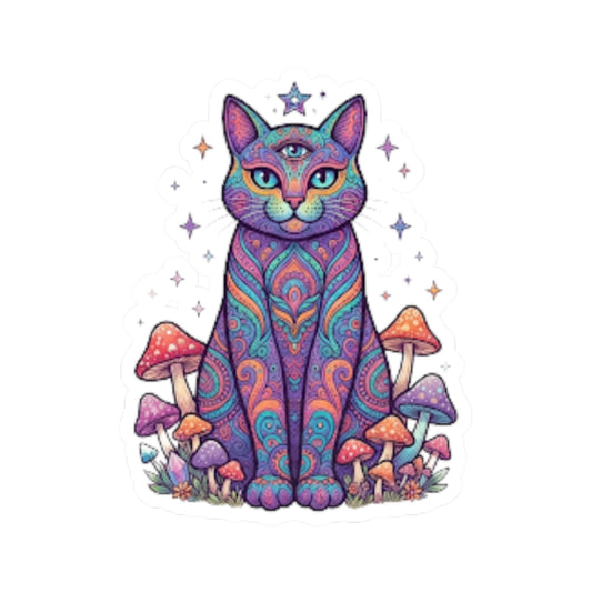 "Hippy Cat" Sticker — Main