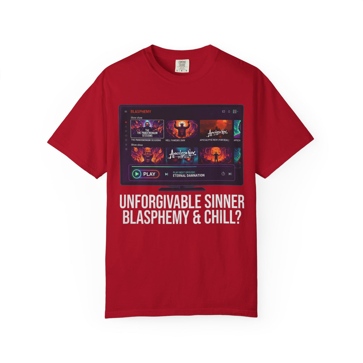 "Good Book Series Blasphemy & Chill" Unisex Garment-Dyed Tee
