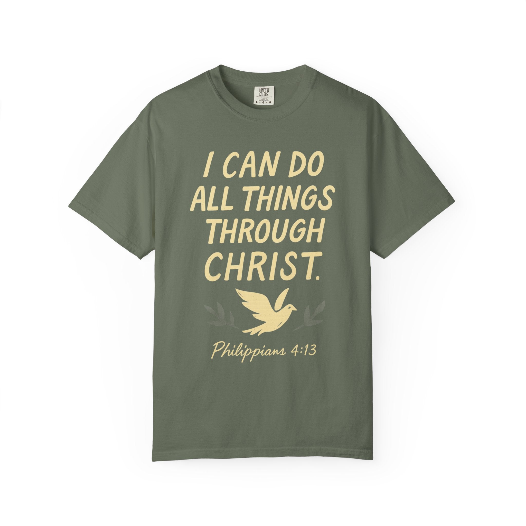 "All Things Through Christ" Unisex Garment-Dyed T-shirt