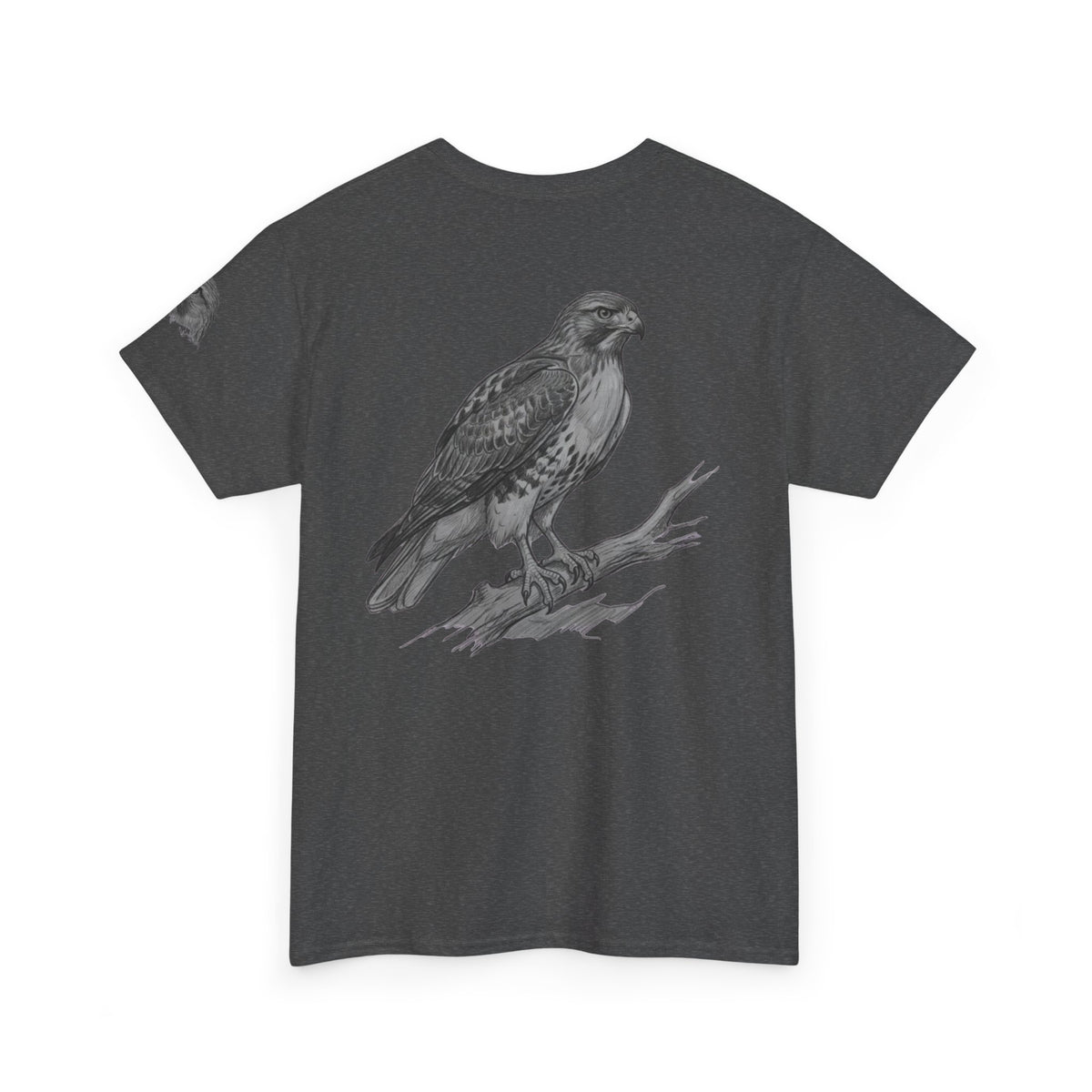 "Pencil Sketch Art Red-Tailed Hawk" Premium Graphic Tee