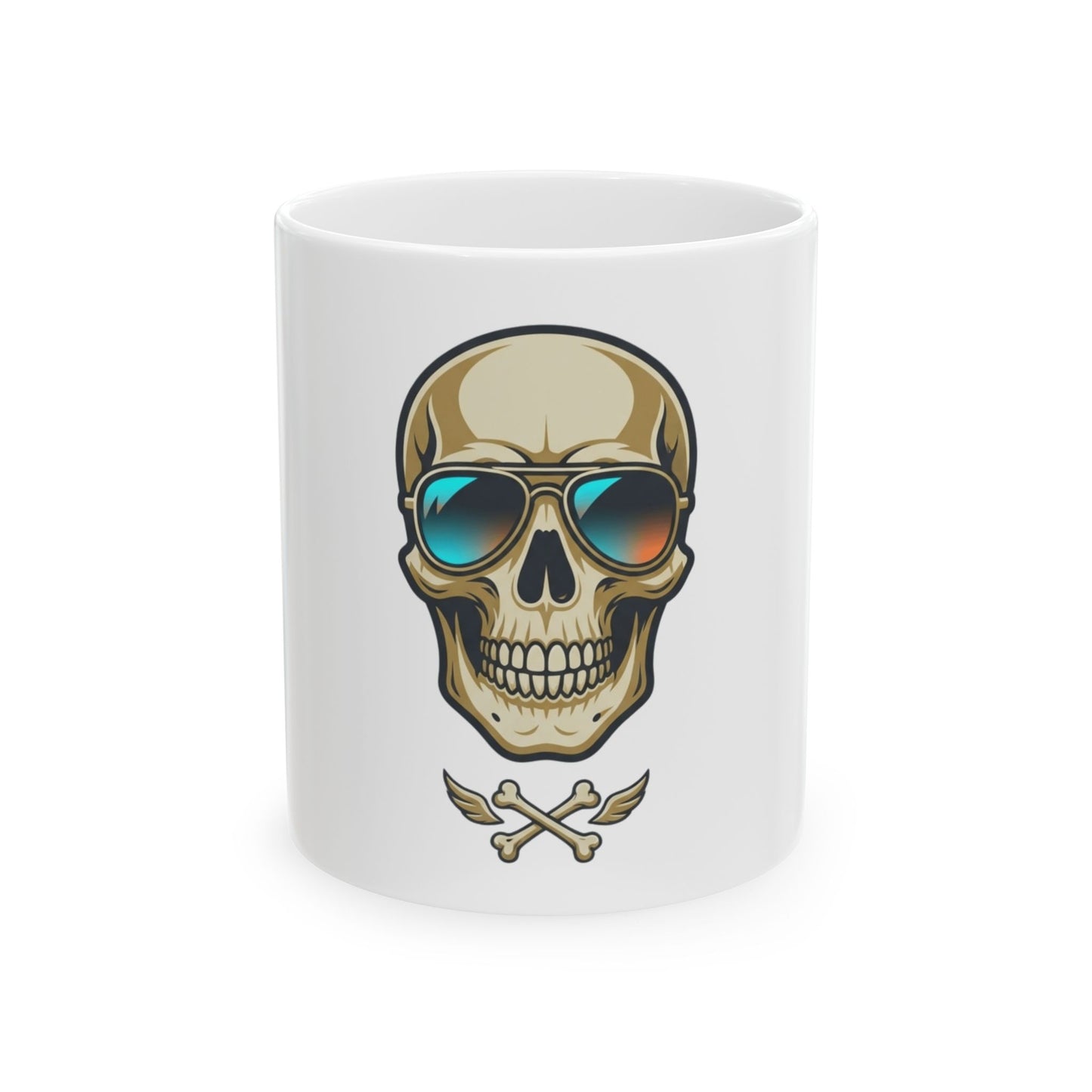"Bad to the Bone Marrow" White Ceramic Mug — Graphic