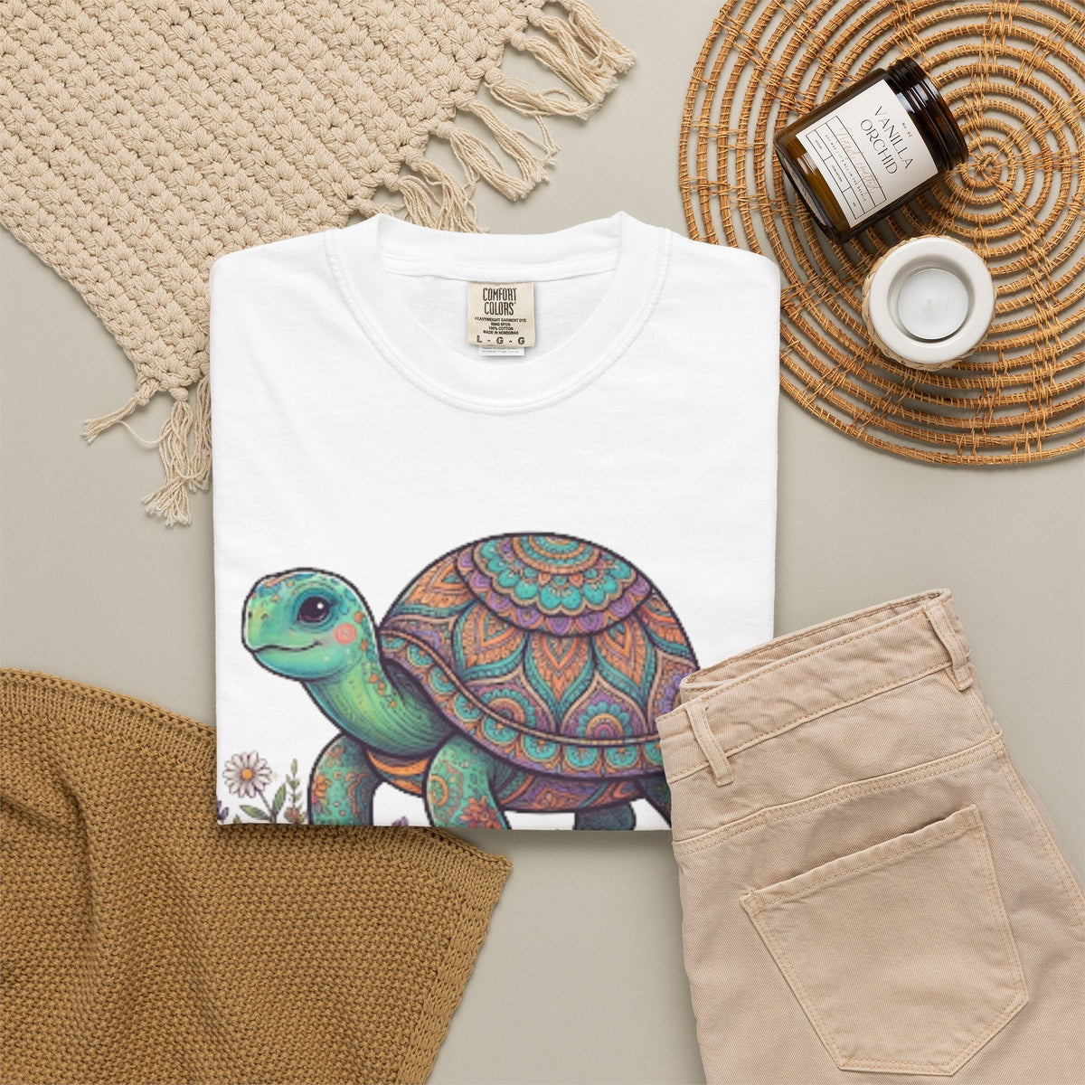 "Hippy Turtle" Unisex Garment-Dyed Tee