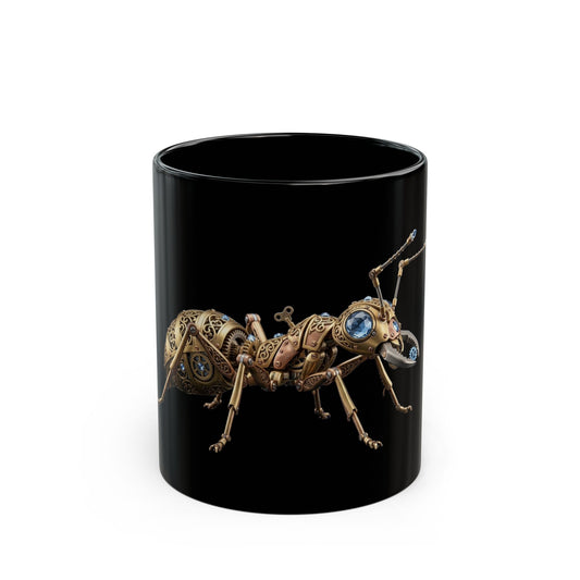 "Cyber Ants" Black Ceramic Mug — Graphic