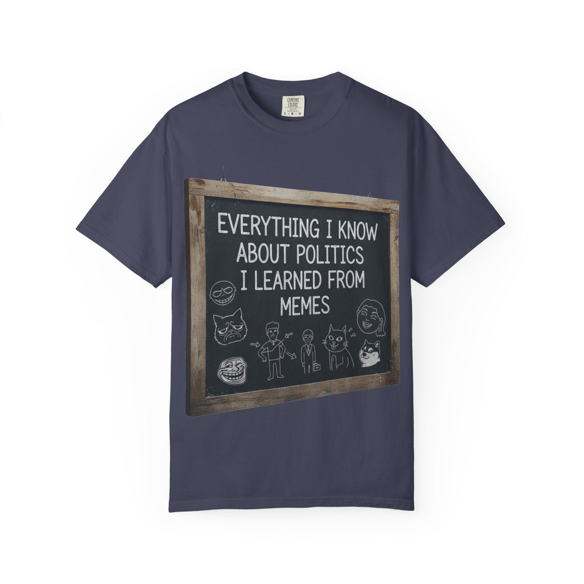 Color: Denim | The Objective Scientist Unisex Garment-Dyed T-shirt