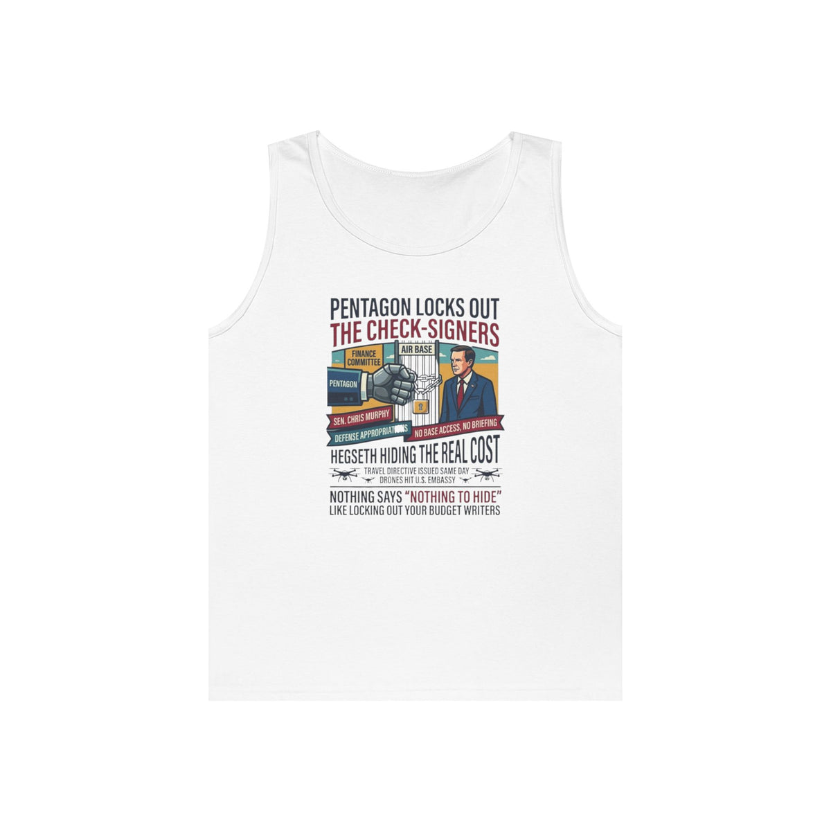 "Pentagon Locks Out The Check Signers" Tank Top