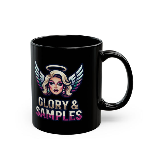 "Glory to God Samples In The Stable" Black Ceramic Mug — Graphic