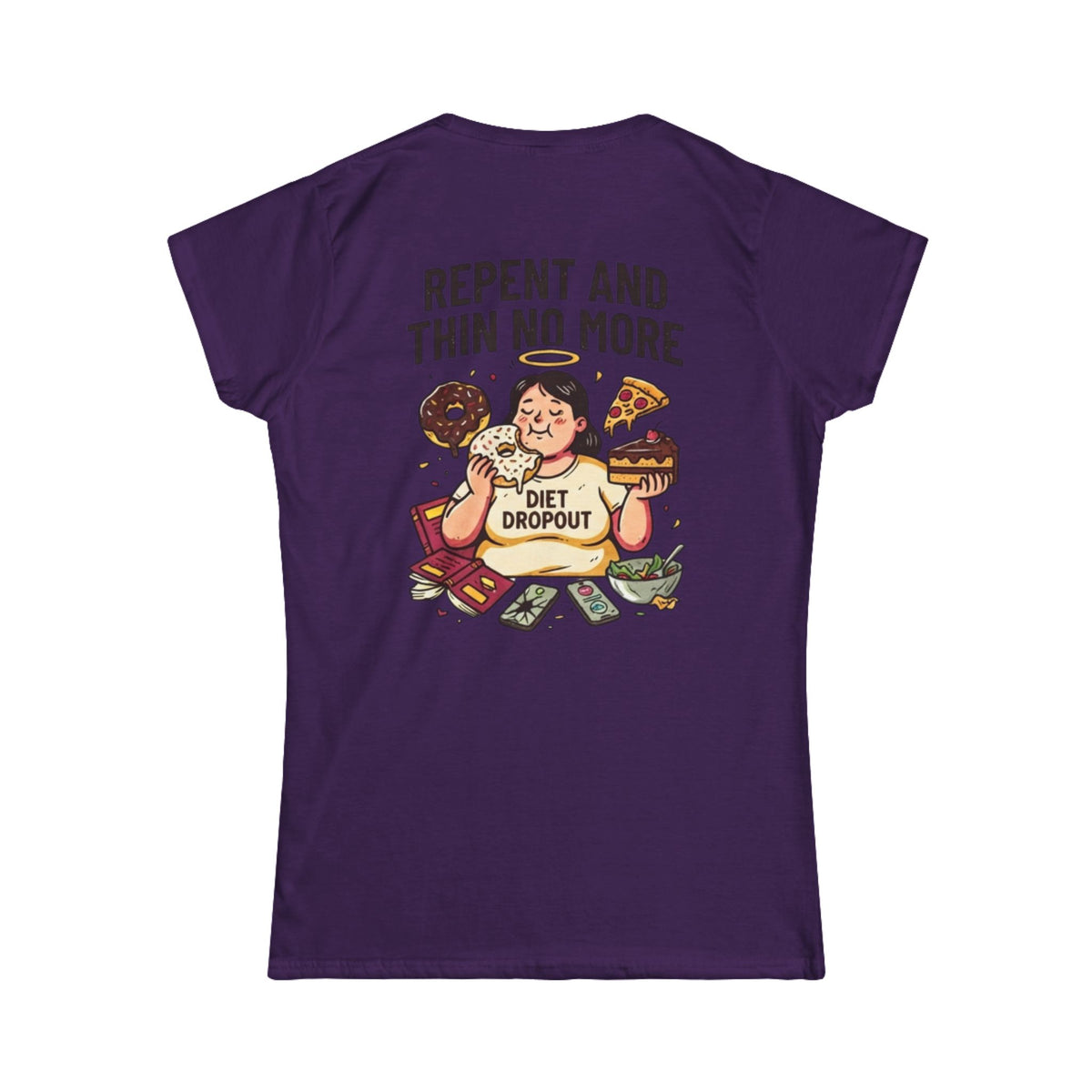 Color: Purple | Repent and Thin No More Women's Tee