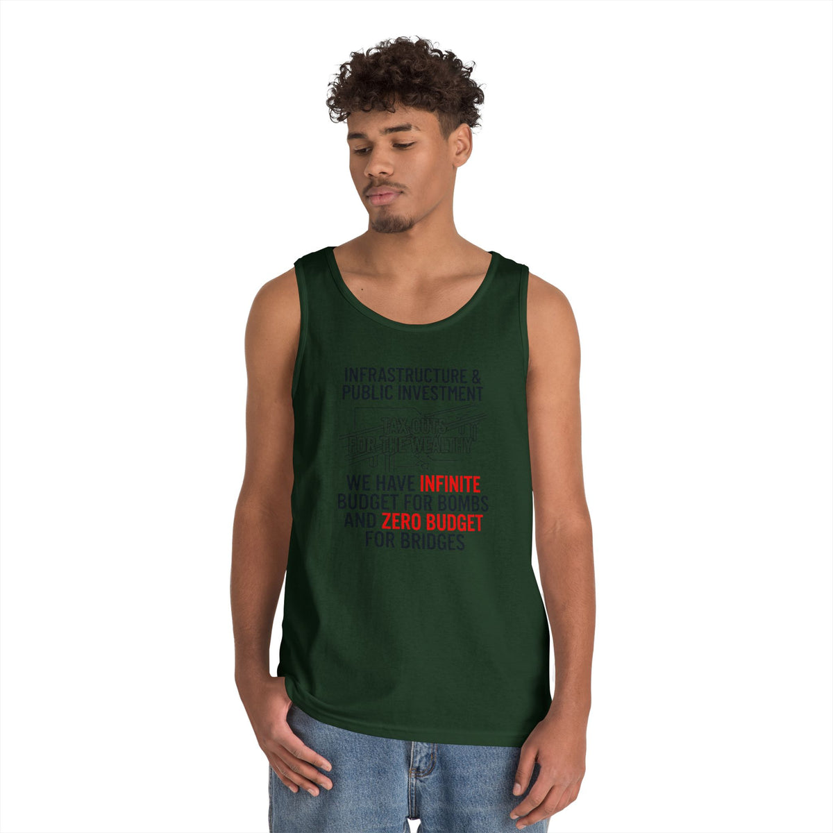 Color: Forest Green | Protest Series - Fix The Roads Tank Top
