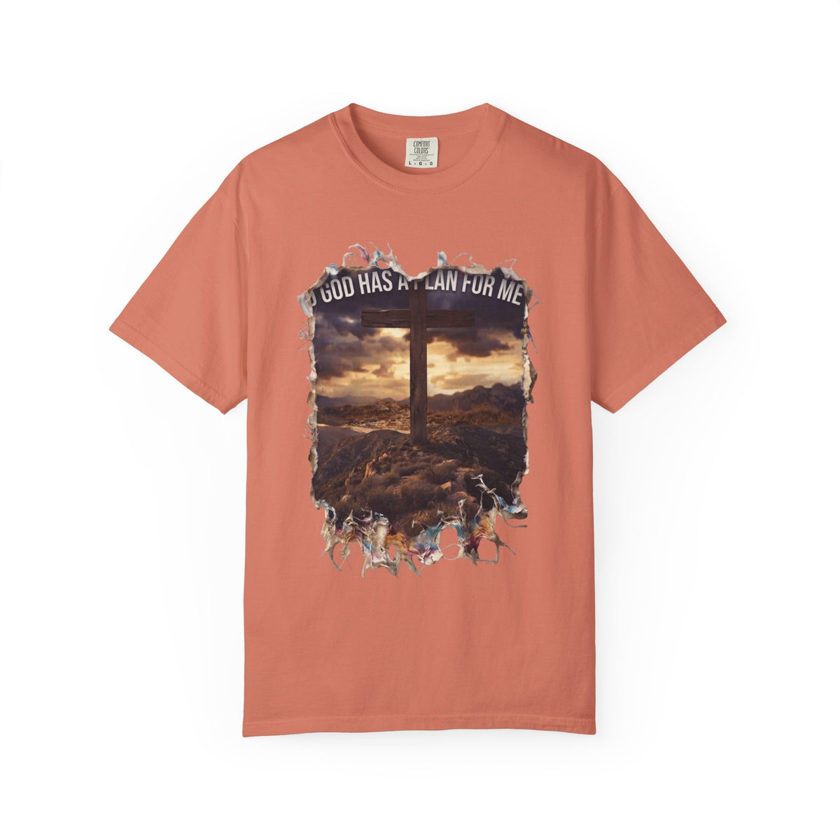"God Has A Plan For Me" Unisex Garment-Dyed Tee