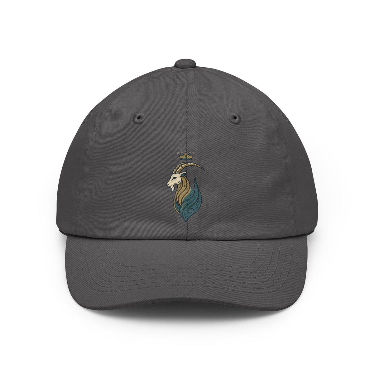 Color: Charcoal | Capricorn- The Sea-Goat Crest Dad Hat — Graphic