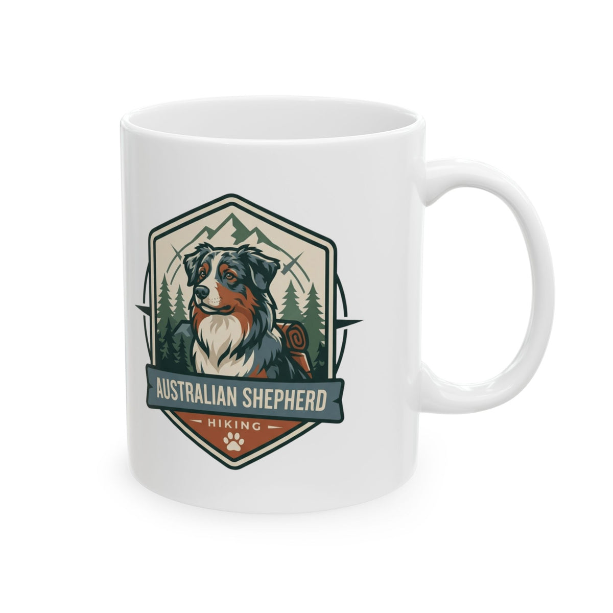 "Australian Sheperd" White Ceramic Mug