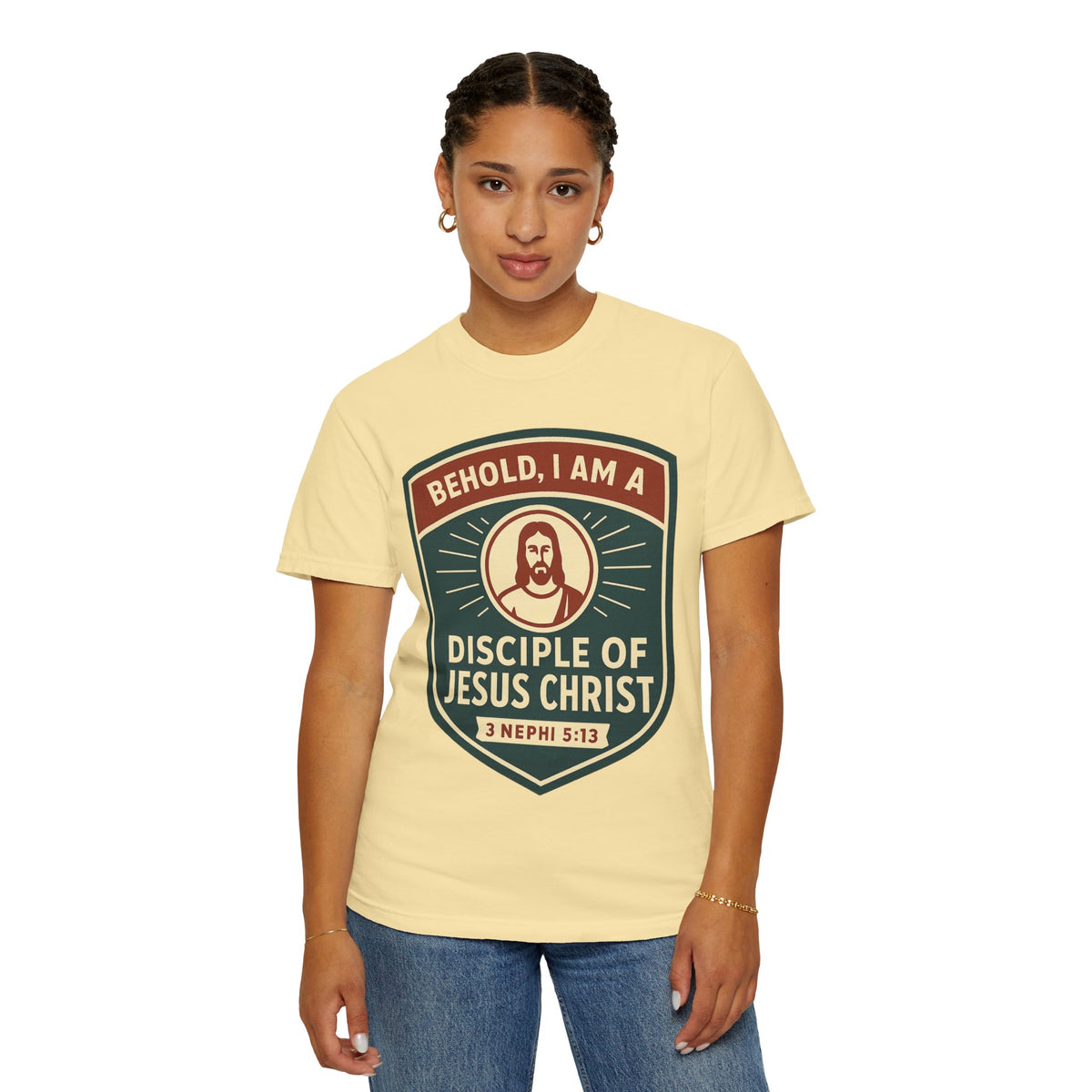 Color: Banana | Behold, I am a Disciple of Jesus Christ Unisex Garment-Dyed T-shirt