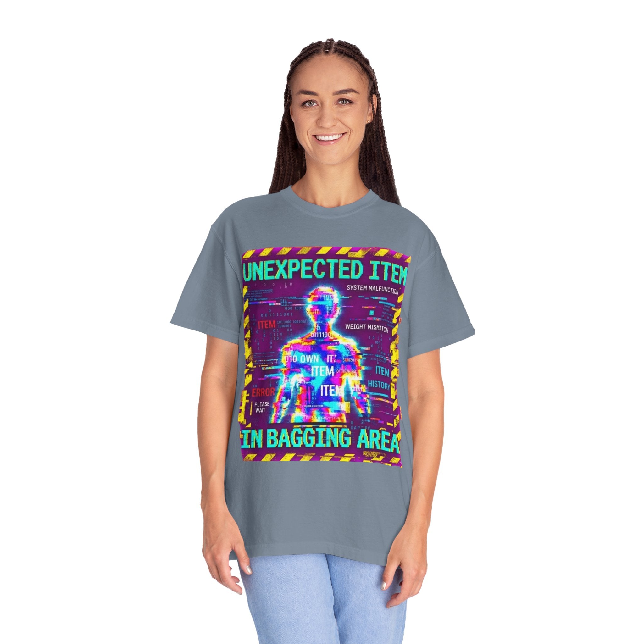"Unexpected Item In Bagging Area" Unisex Garment-Dyed Tee