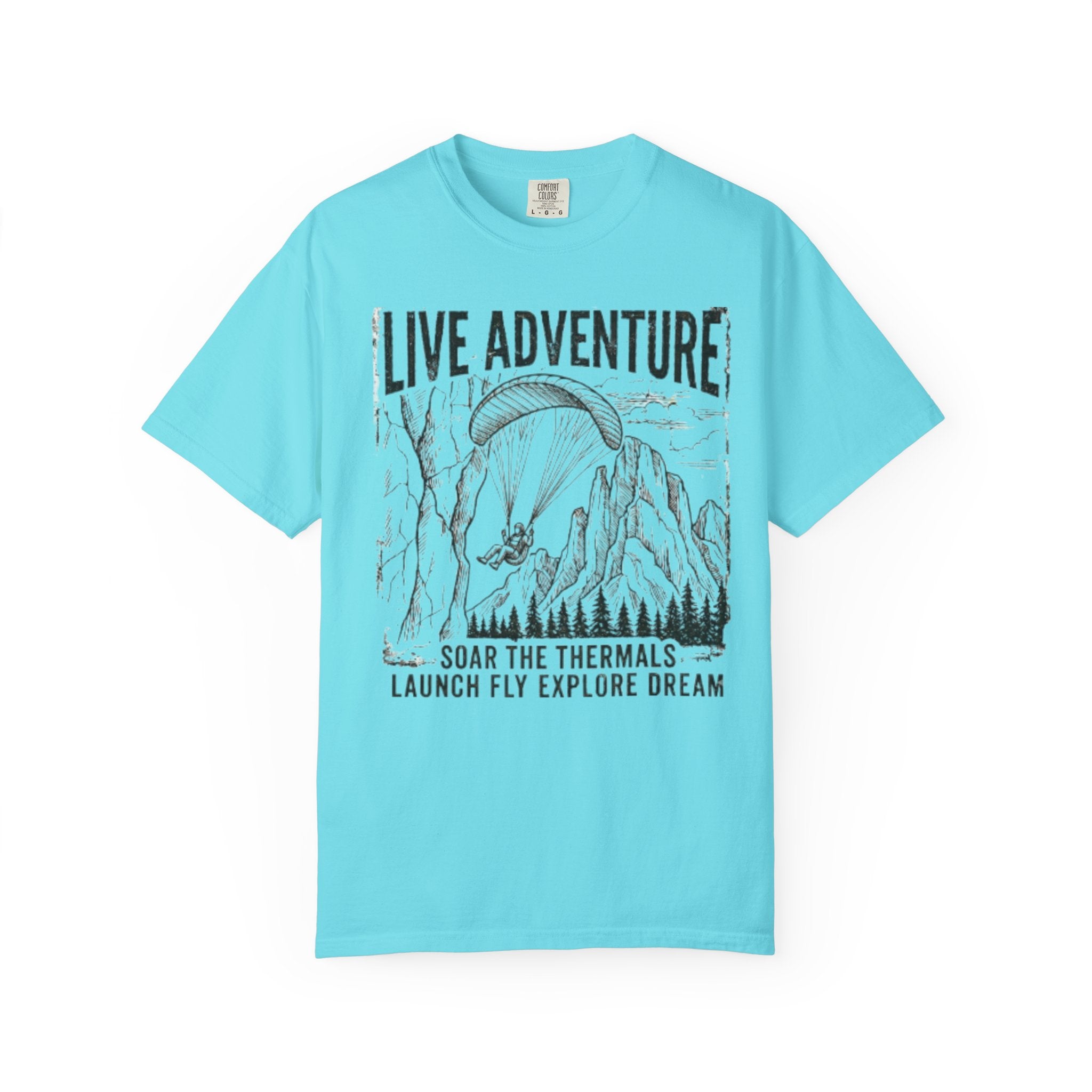 "Live Adventure - Soar the Thermals" Unisex Garment-Dyed Tee
