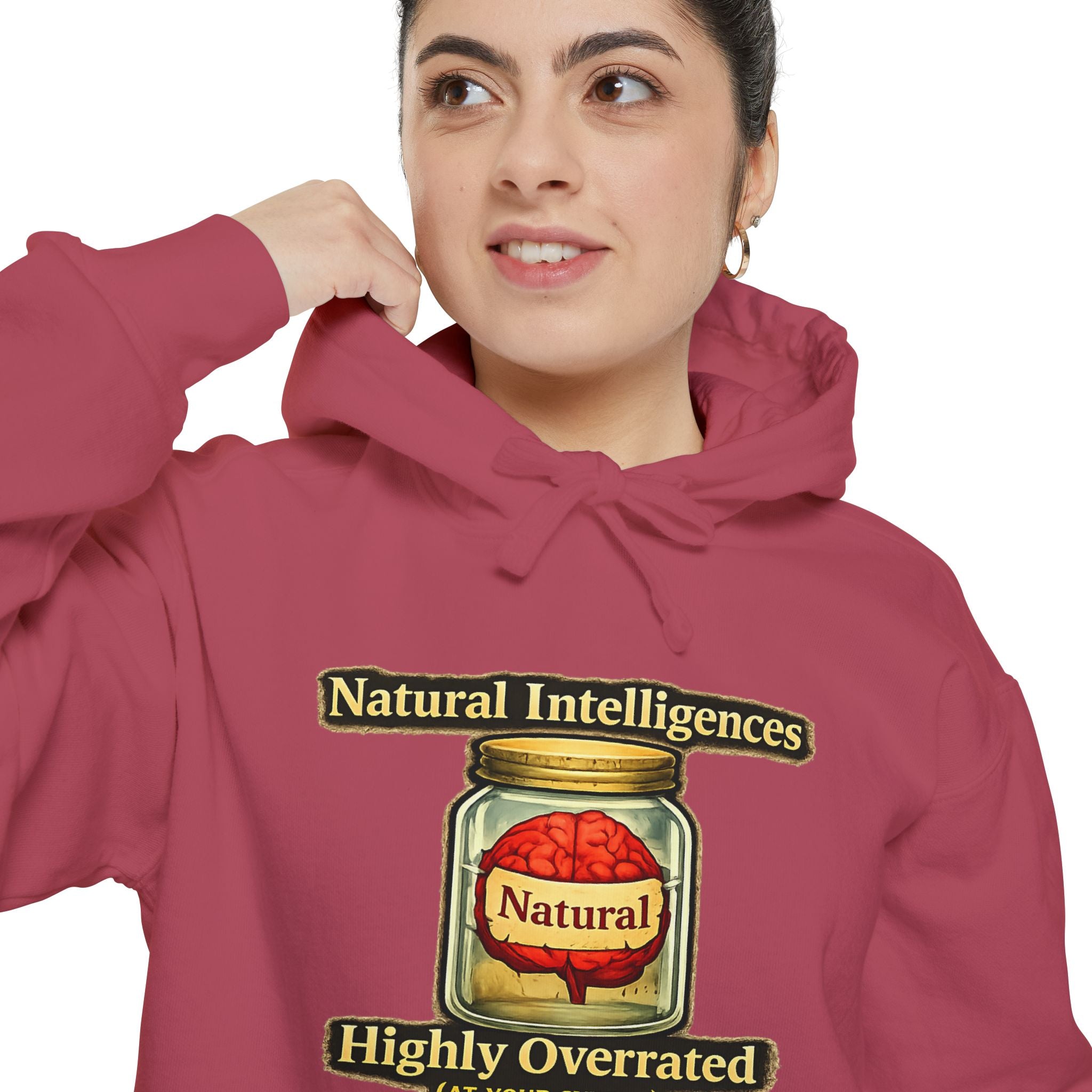 Still Running On Natural Intelligence | Garment-Dyed Hoodie — AttitudeShirts