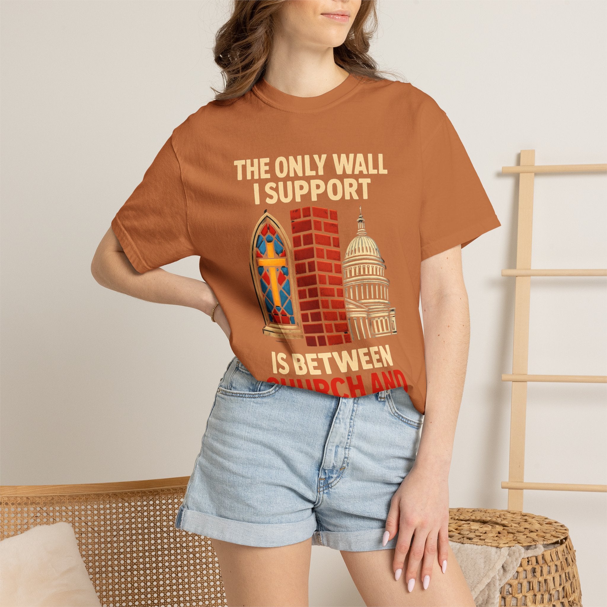 "The Only Wall I Support" Unisex Garment-Dyed T-shirt