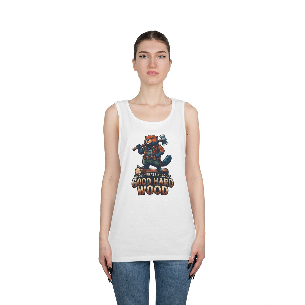 Color: White | In Desperate Need of Good Hard Wood Tank Top