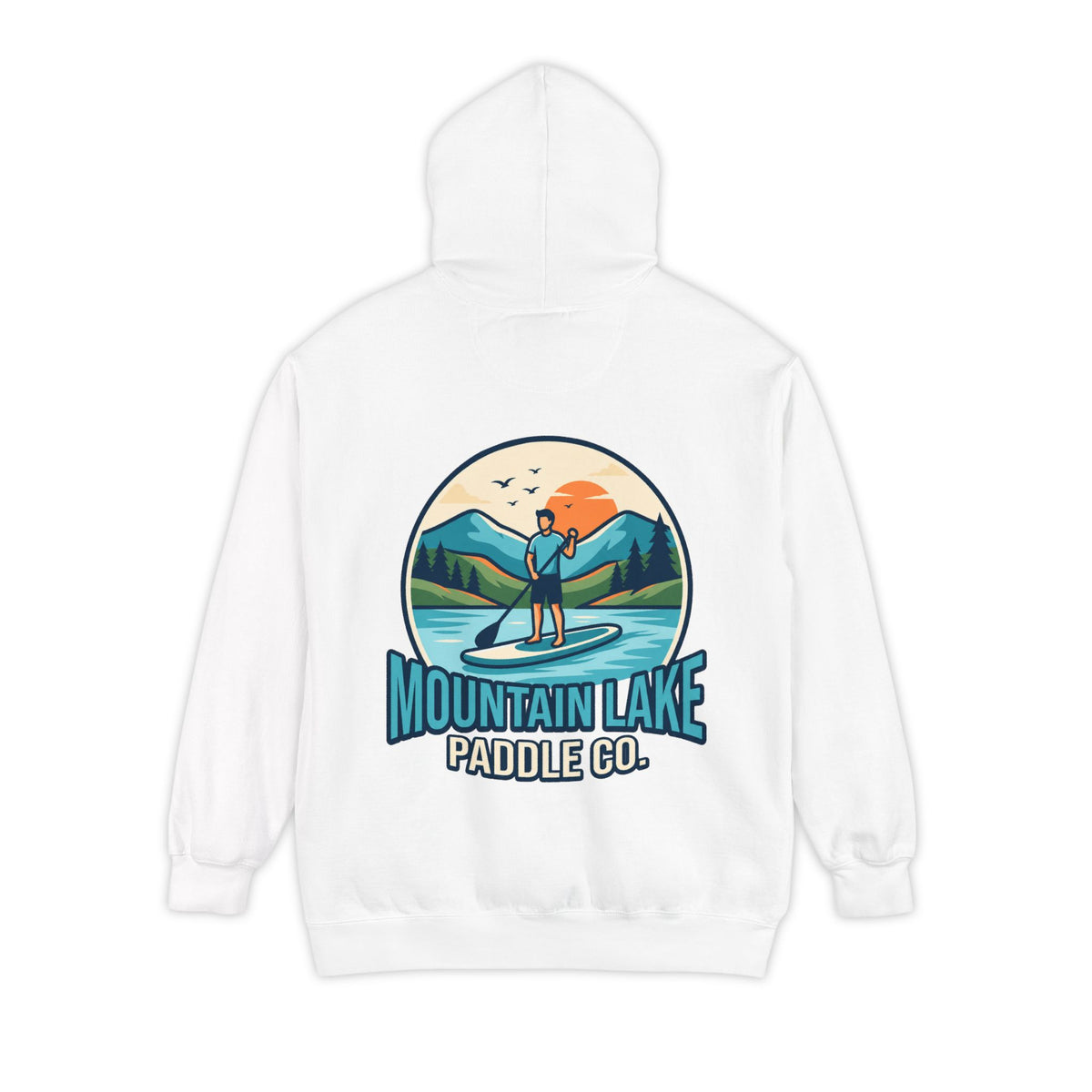 Color: White | Mountain Lake Paddle Board Garment-Dyed Hoodie