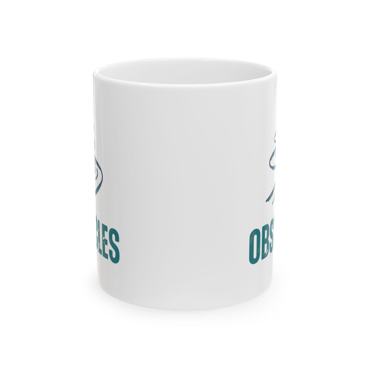 "Life Is The Obstacles" White Ceramic Mug — Graphic