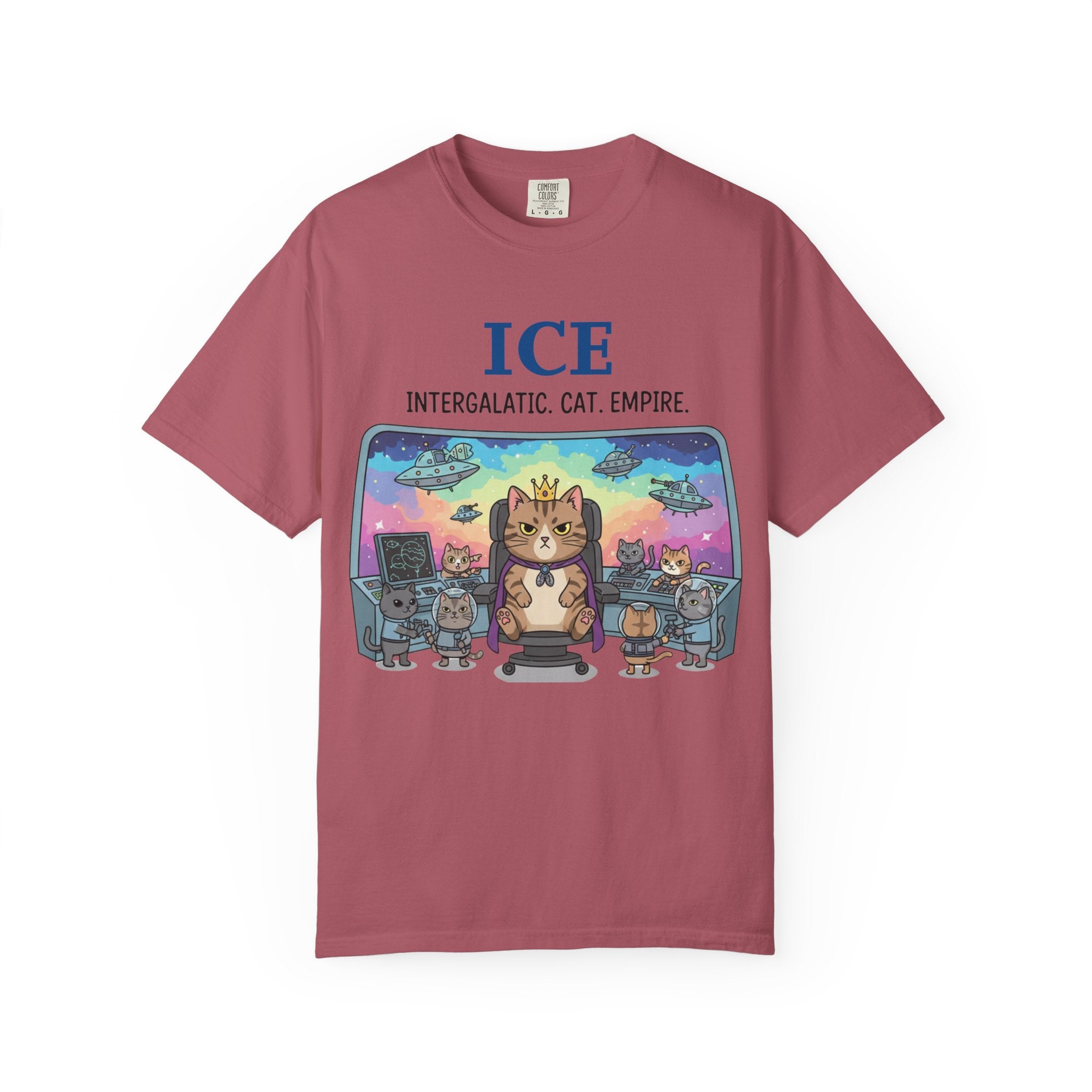 "ICE (Intergalactic Cat Empire)" Unisex Garment-Dyed T-shirt