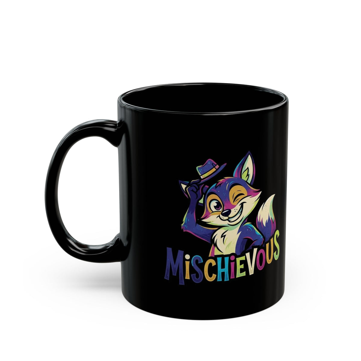 "Mischievous" Black Ceramic Mug