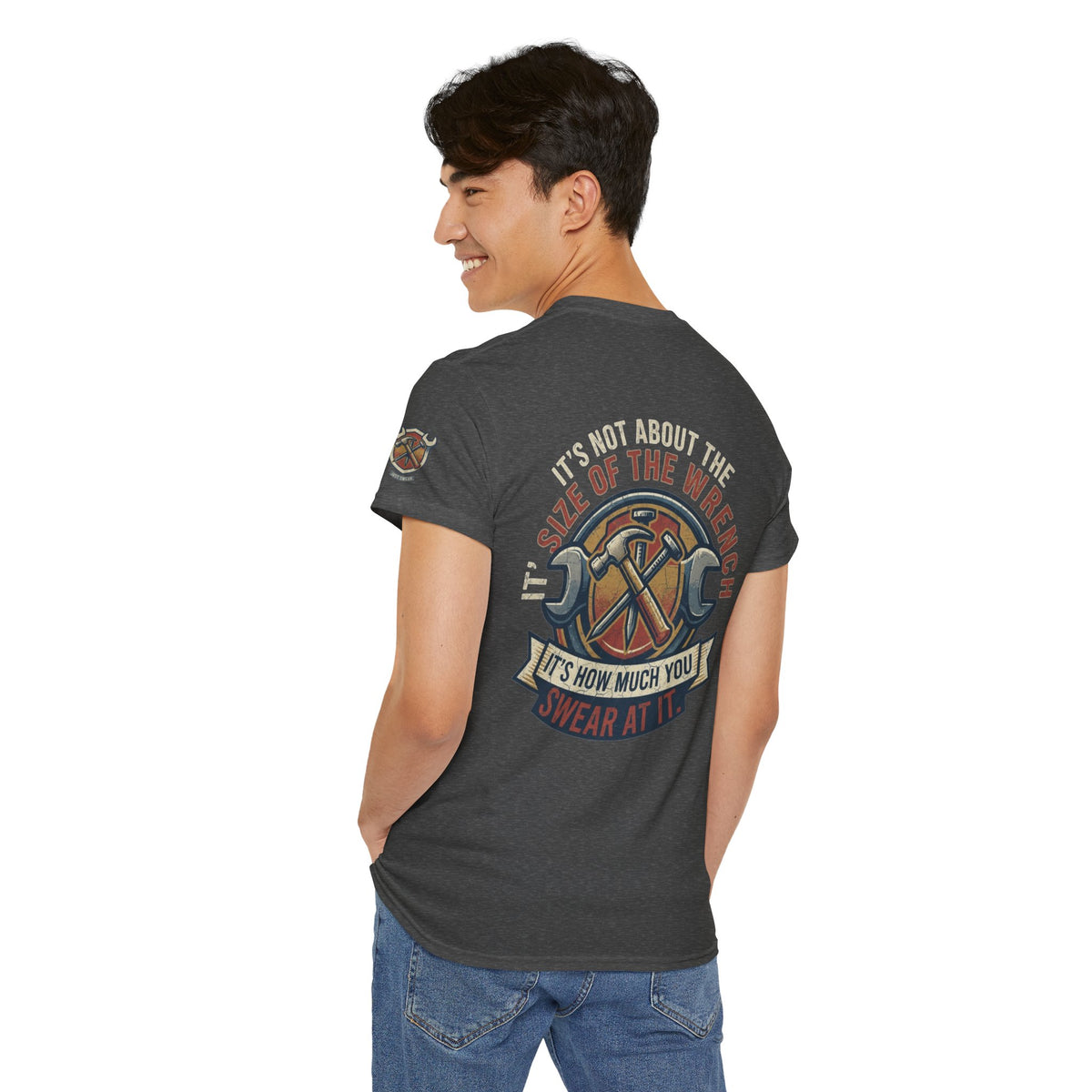 Color: Dark Heather | Size Matters Premium Graphic Tee