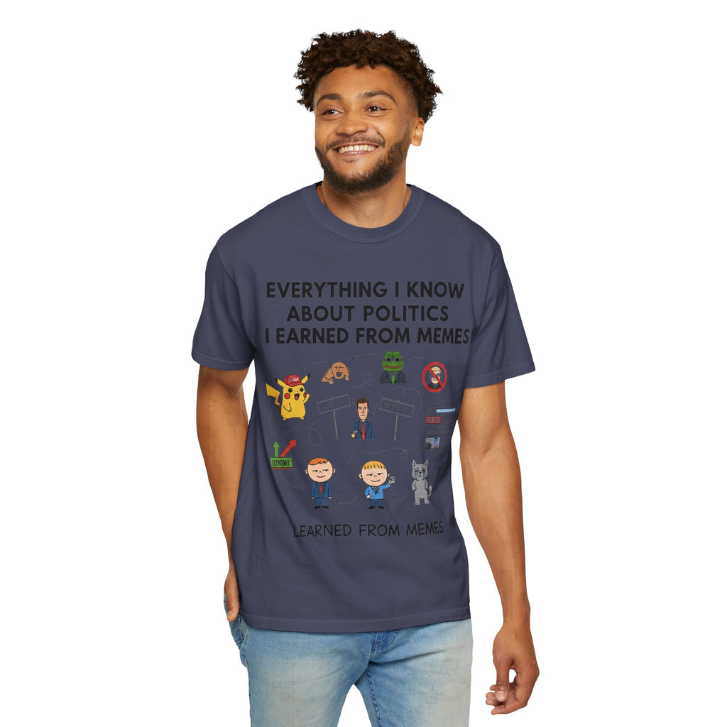 "Advanced Degrees in Memes" Unisex Garment-Dyed T-shirt