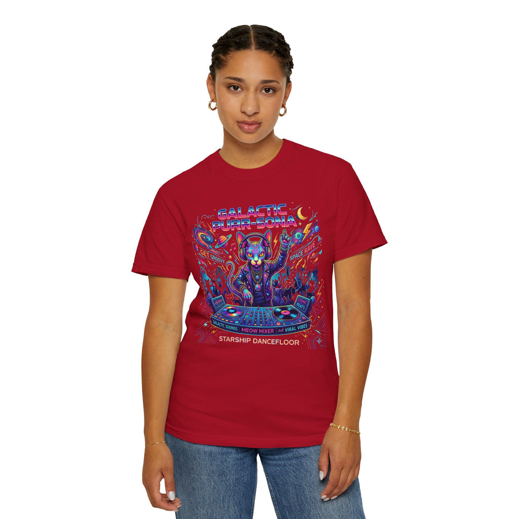 "Galactic Purr-Sona" Unisex Garment-Dyed Tee
