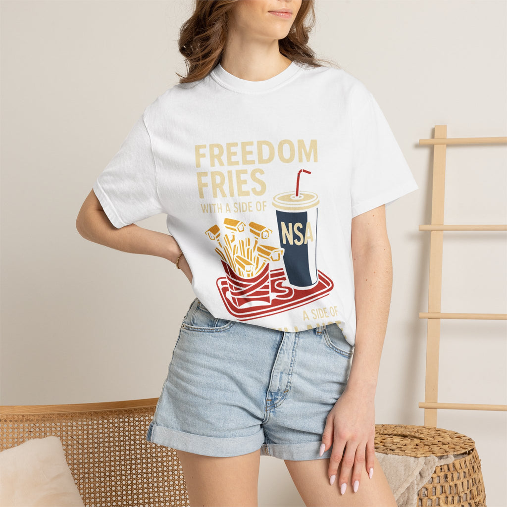 "Freedom Fries (With Extra Eyes)" Unisex Garment-Dyed T-shirt