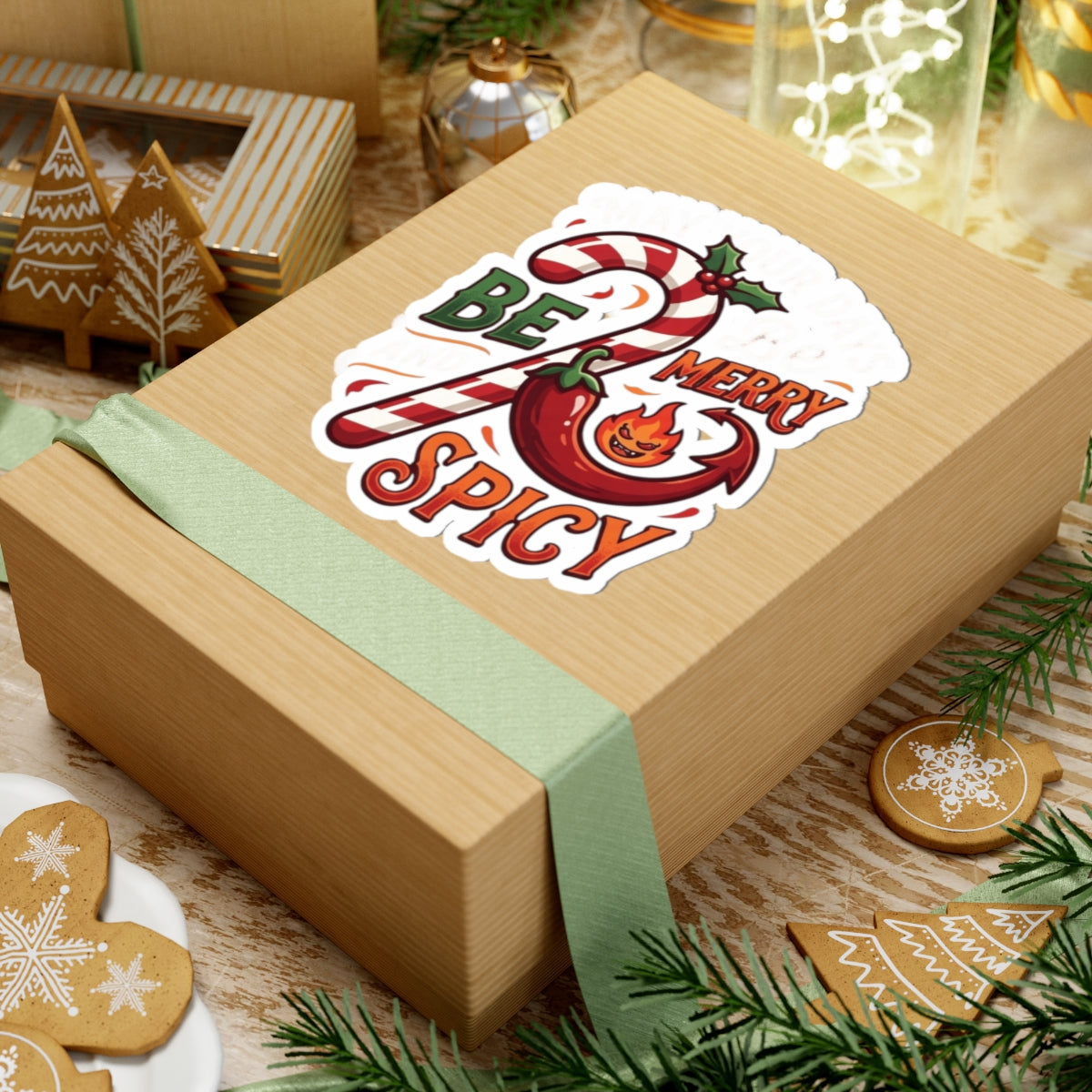 "May Your Days Be Merry and Spicy" Sticker — Main