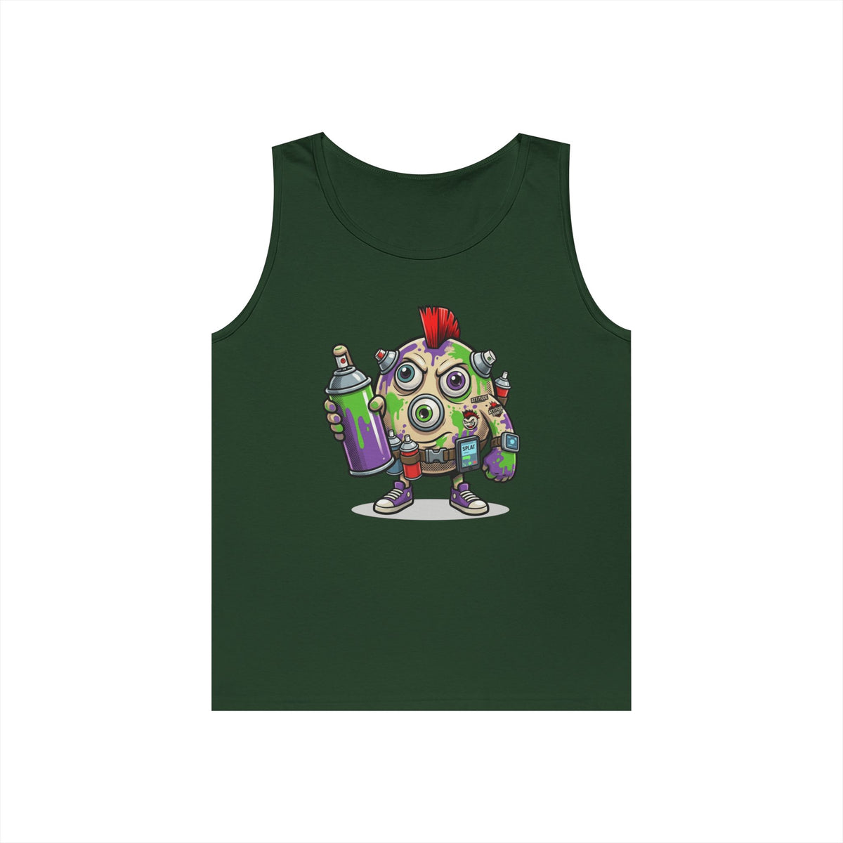 Color: Forest Green | Graffiti Tank Top
