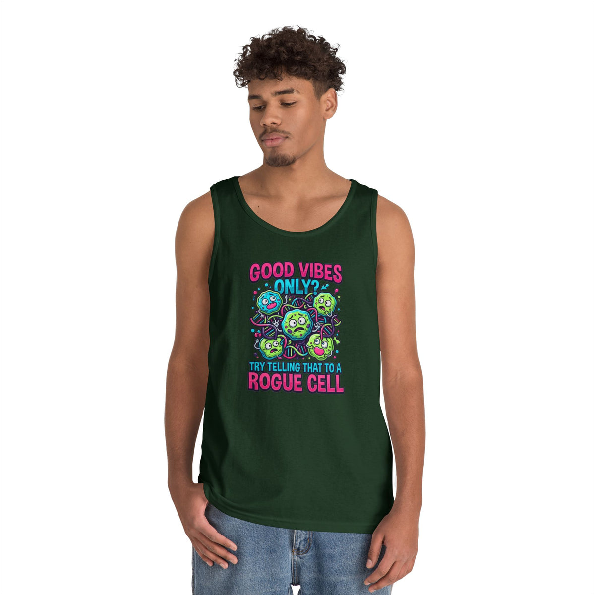 Color: Forest Green | Good Vibes Only Tank Top