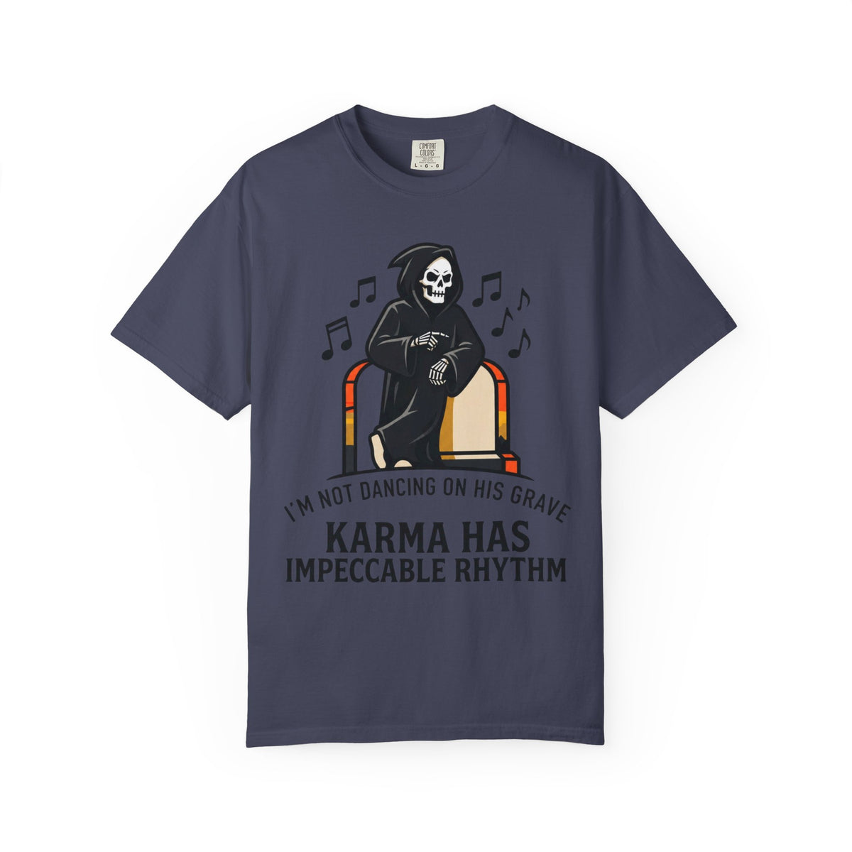 Color: Denim | Dancing On Grave Unisex Garment-Dyed Tee