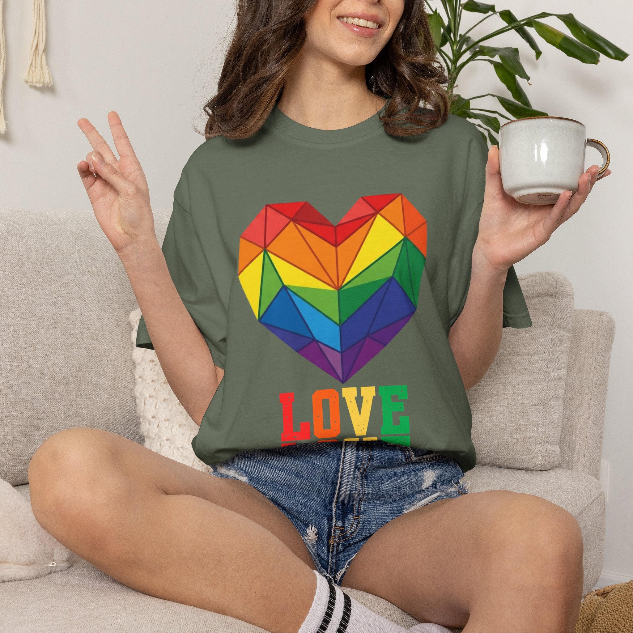 "LOVE" Unisex Garment-Dyed Tee