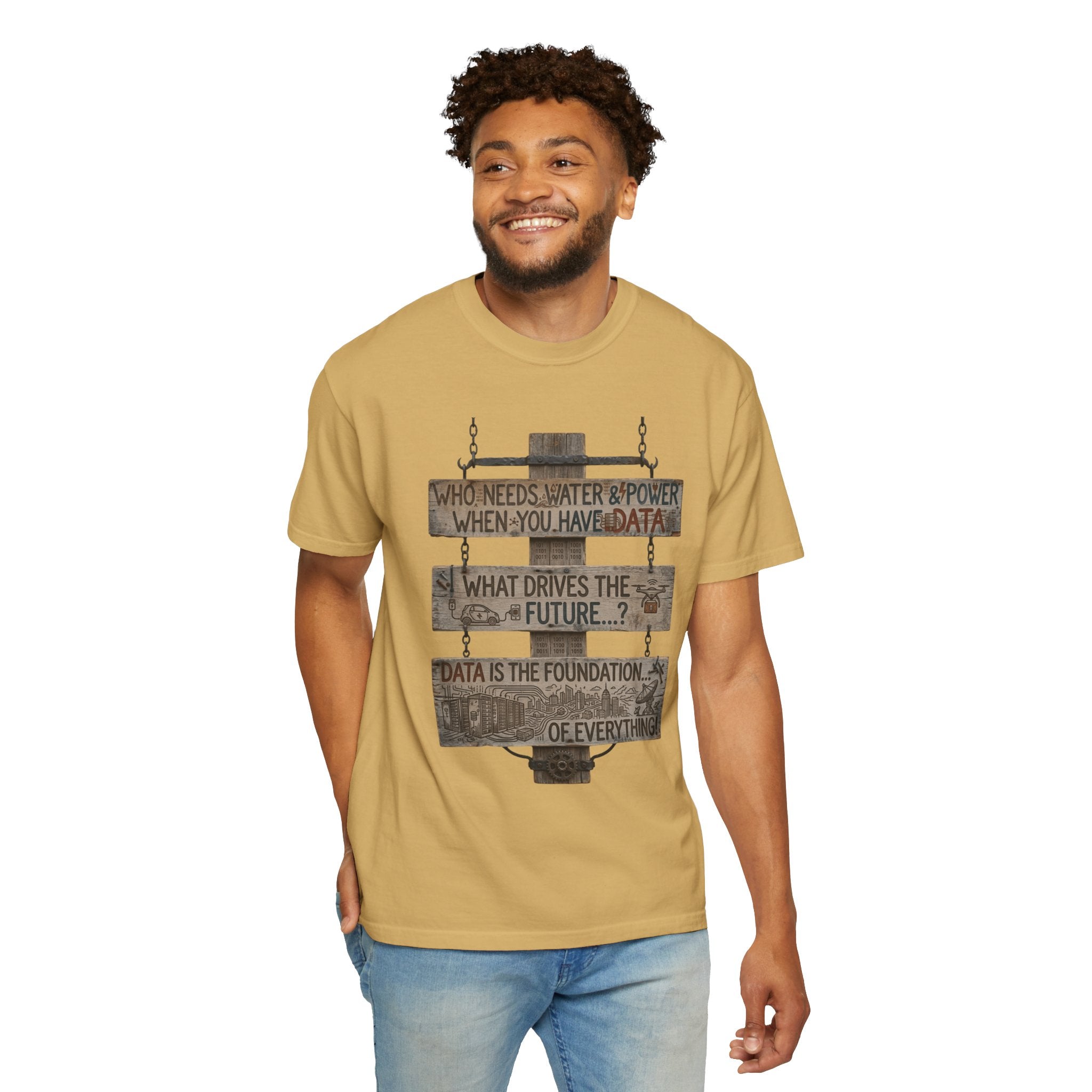 "Who Needs Water and Power" Unisex Garment-Dyed Tee