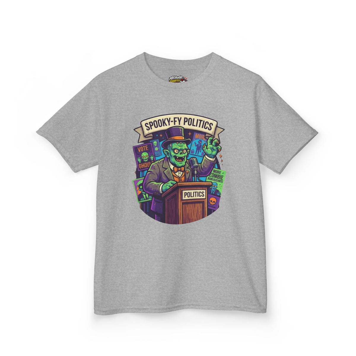 Color: Sport Grey | Spooky-Fy Politics Kids Tee