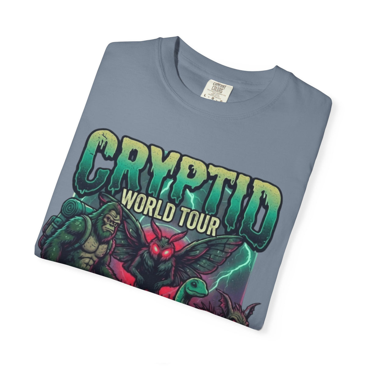 "Puzizia (Global-Cryptid Mashup) Cryptid World Tour" Unisex Garment-Dyed Tee