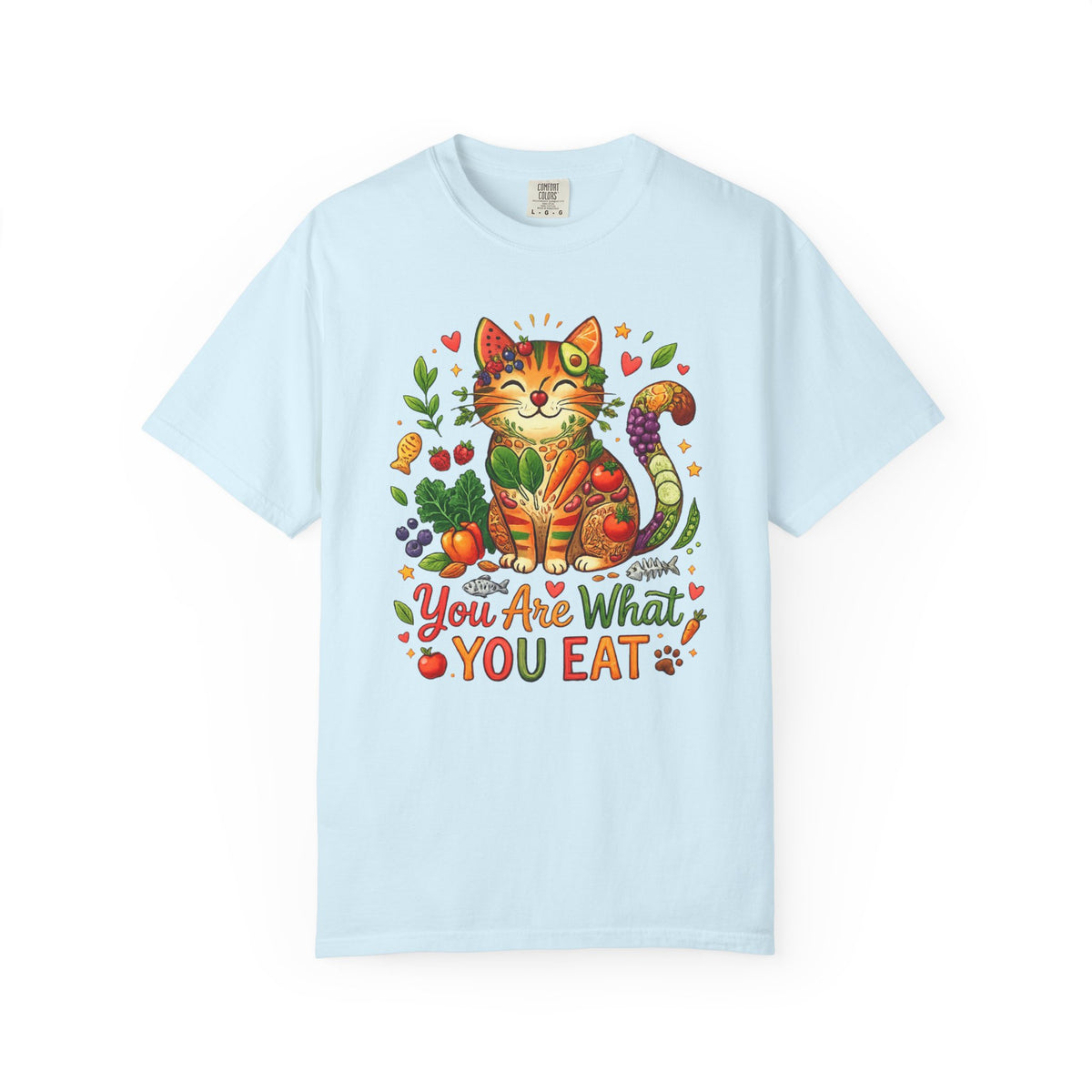 Color: Chambray | You Are What You Eat - Cat 2 Unisex Garment-Dyed T-shirt