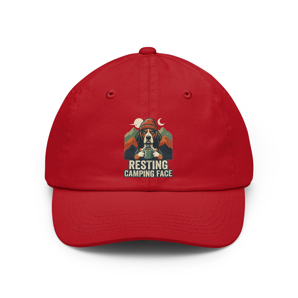 Color: Red | Resting Camping Face Dad Hat