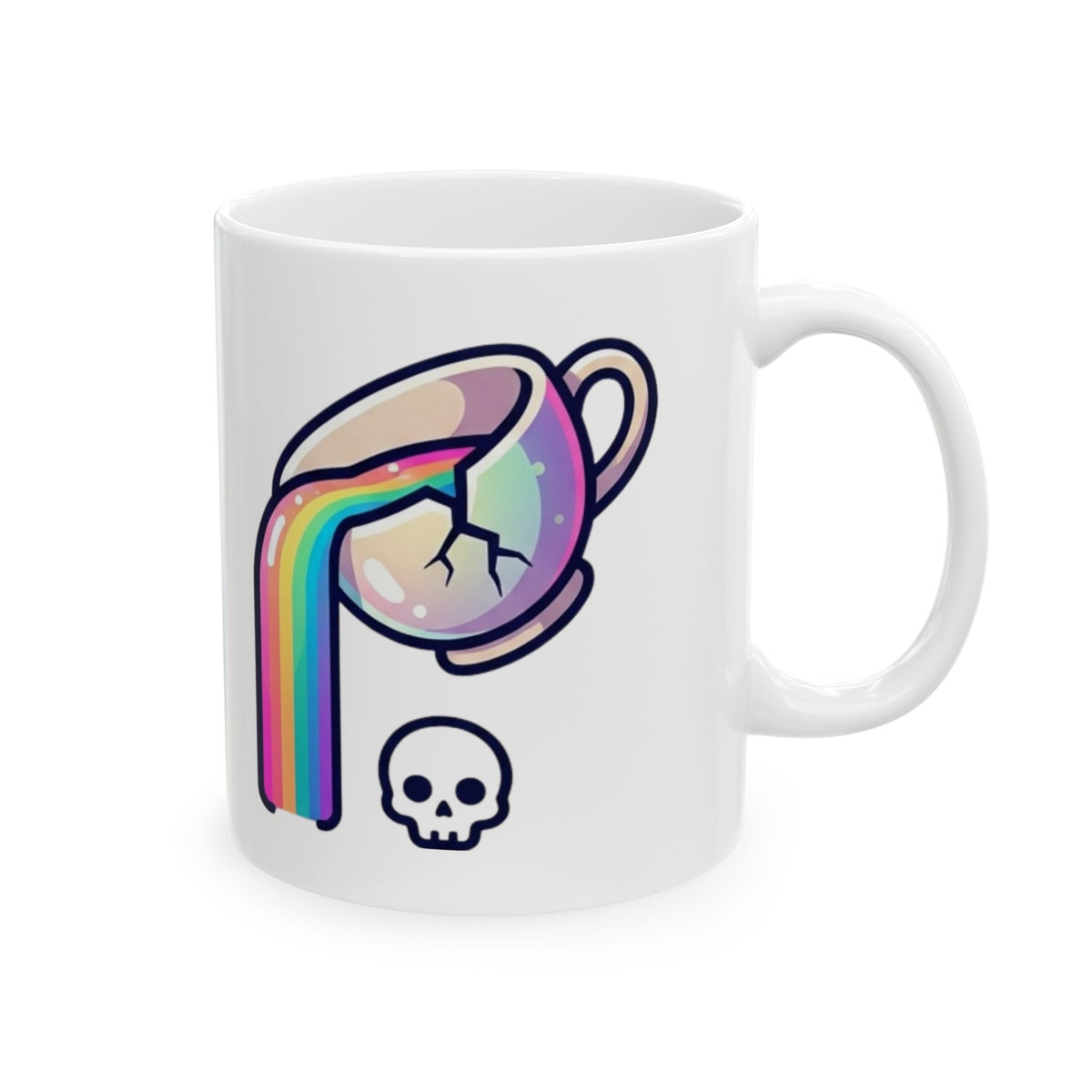 "Surviving on Caffeine Spite and Superior Aesthetics" White Ceramic Mug — Graphic