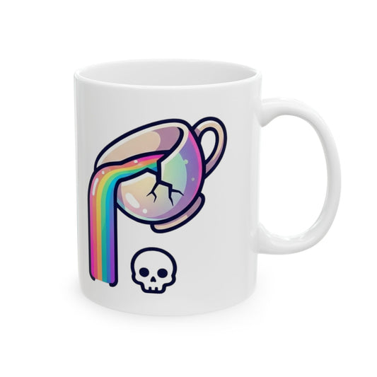 "Surviving on Caffeine Spite and Superior Aesthetics" White Ceramic Mug — Graphic