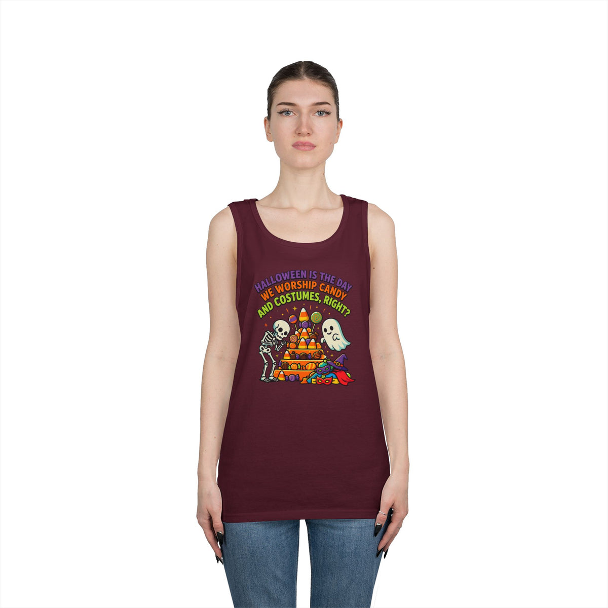 Color: Maroon | Worship Candy Tank Top