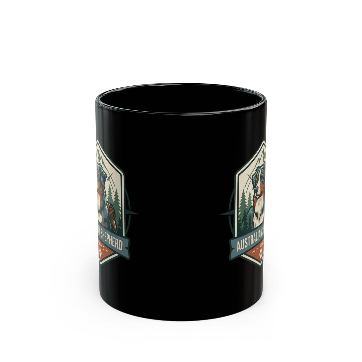 "Australian Sheperd" Black Ceramic Mug