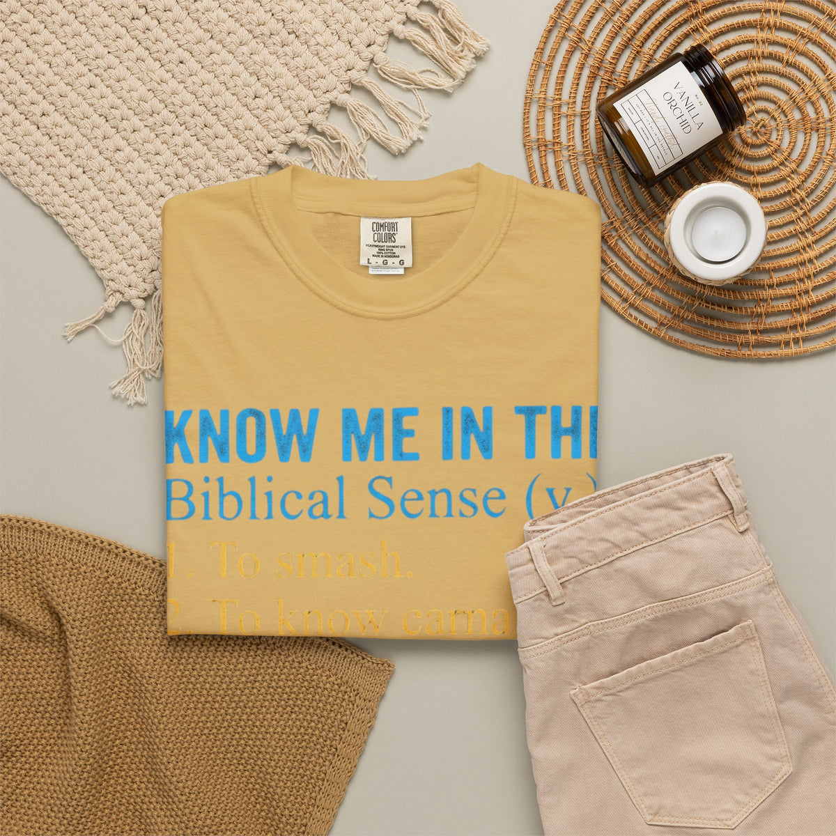 "Good Book Series Know Me In The Biblical Sense" Unisex Garment-Dyed Tee