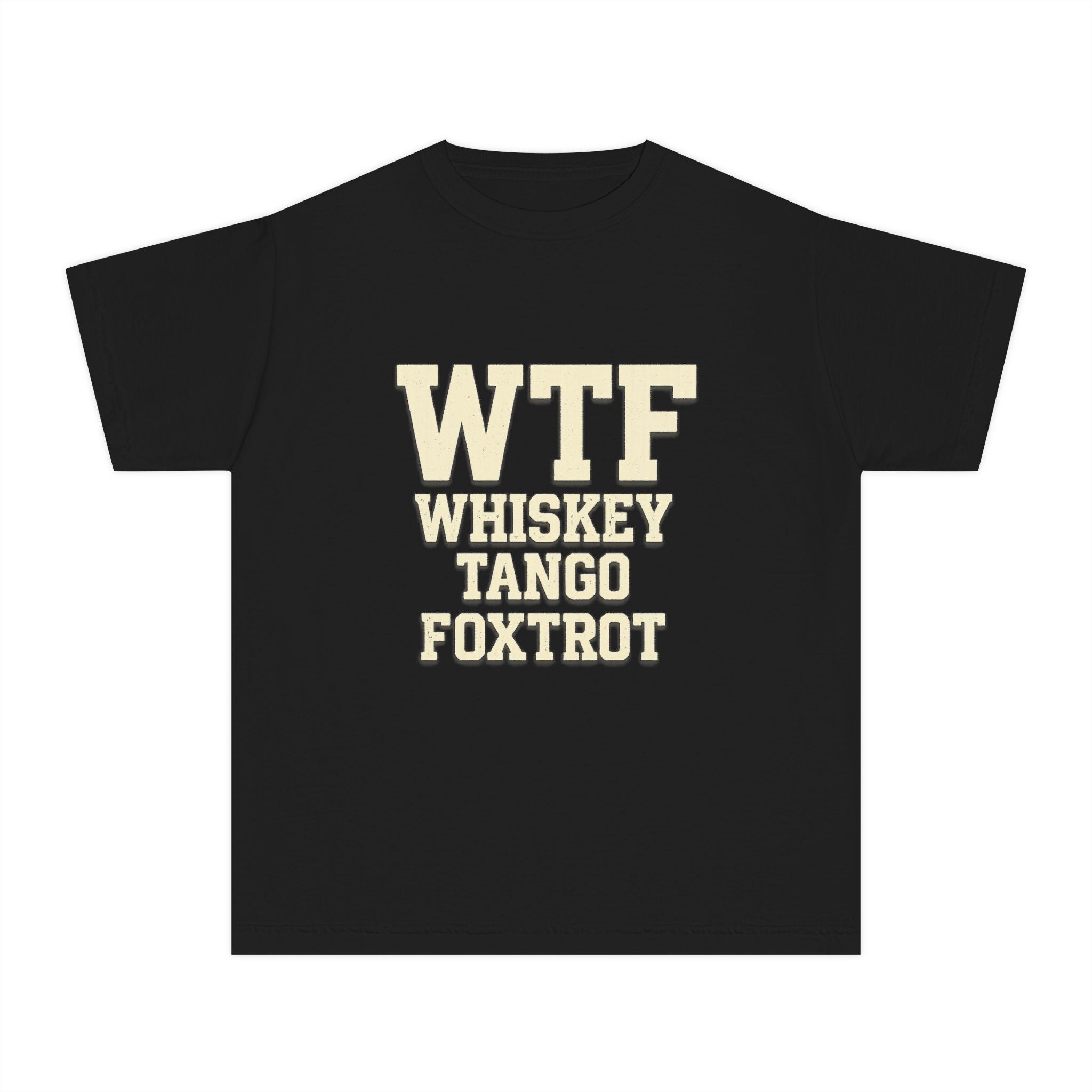 Whisky Tango Foxtrot - WTF Decoded | Youth Tee — AttitudeShirts