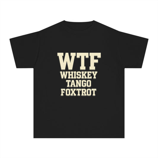 Whisky Tango Foxtrot - WTF Decoded | Youth Tee — AttitudeShirts